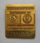 Vintage 1964 State Fair Of Texas Guest Badge Pin Exposition Lights And Flowers