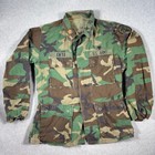 Vtg Usgi Bdu Army Field Shirt Mens M Woodland Camo Ripstop Medical Patches Major
