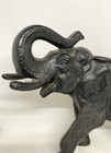 Vintage Large Heavy Cast Iron Detailed Elephant Trunk Up Doorstop Statue