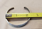 Vintage Navajo Sterling Silver Turquoise Inlaid Cuff Bracelet Native American
