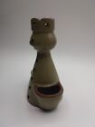 Vintage Gnome Elf Planter Potpourri Candle Holder Vase Avocado Green Terre Cotta