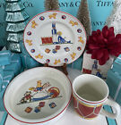Tiffany co Tiffany Toys Child Plate Bowl Cup Drummer Boy 1992 Vtg Baby Infant