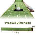Putting Green Practice Golf Putting Mat With Auto Ball Return And 3 Hole Sizes
