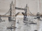 Woven Tapestry Depicting Tower Bridge And London Landmarks