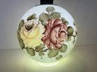 Vintage Hand Painted Victorian Style Ball Glass Lamp Shade Floral 4  Fitter