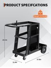 Welding Cart 3 Tier Rolling Metal Welder Cart 400 Lbs For Tig Mma Plasma Cutter