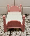 Vintage  little Tikes  Grand Mansion Dollhouse Furniture Twin Bed  pink 