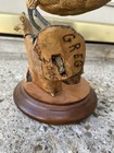 2005 Handcarved Wood Lifesize American Robin On Wood Base W  A Ladybug