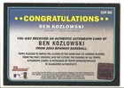 2003 Bowman Baseball  signs Of The Future  Ben Kozlowski Auto Card  sof-bk