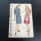 Vintage 1940s Simplicity 4910 Gathered Waist Dress Sewing Pattern 14 Xs Uncut