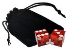 Genuine Reno Nevada Casino Craps Dice Pair   Black Velveteen Storage Pouch