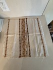 Set Of 6 Vintage Woven Fringe Napkins Cream Brown Floral Farmhouse Cottagecore