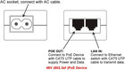 48v Poe Injector Adapter 30w Power Over Ethernet Ieee 802 3af at 10 100mbps
