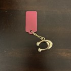 Coach Mini C Gold Charm And Maroon Red Hang Tag Key Chain Purse Charm New