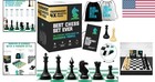 Luxurious Chess Experience  Foldable 20x20 Board With Xl Weighted Modern Pieces