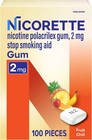 Nicorette Nicotine Gum Stop Smoking Aid 2 Mg Fruit Chill Flavor - 200 Count