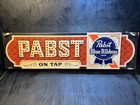 Vtg Pabst Blue Ribbon Good Old-time Flavor Large Lighted Hanging Beer Sign Works
