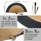 Folding Hand Fan For Women  Foldable Chinese Japanese Vintage Bamboo Silk Fan   