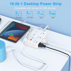 Flat Plug Power Strip Surge Protector  5ft Ultra Thin Extension Cord With 4 Usb 