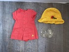 American Girl Doll 18  Pleasant Company 1996 Culotte Outfit Dress  Hat  Jellies