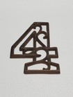 Decorative Cast Iron  Metal House Number   4  4 25  Tall  Brown Painted
