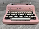 Rare  Original 1957 Vintage Pink Royal Quiet Deluxe Portable Typewriter W  Case