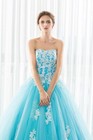 Strapless Long Prom Dress Lace Up Back Evening Gown Formal Party Dress