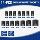Workpro 1 2   drive Shallow Impact Socket Set Metric Cr-v Steel 6-point Socket Set