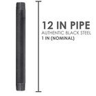 Stz Industries 1 In  Mip Each T X 1 In  D Mip Black Steel 12 In  L Nipple