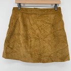 American Apparel Button Front Corduroy Mini Skirt Camel Tan Women L Usa Made