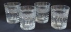 4 Libbey Radiant Double Old Fashioned Set Clear Vertical Cut Cocktail Glasses