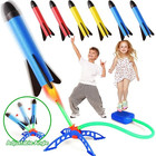 Kids Outdoor Foot Pump Rocket Launcher     Air Powered Jump Rocket Toy New