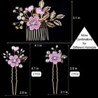 5x Flower Wedding Hair Pins Comb Bridal Clips Crystal Pearl Bridesmaid Accessory