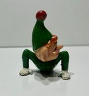 Vintage Elf Figurine Soft Plastic Green Pixie Gnome