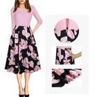 Fashion Women Short Sleeves A-line Long Dress Evening Cocktail Party Dresses Us