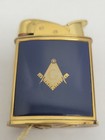 Vtg Evans Art Deco Era Gold Tone Cig Lighter Freemason G Compass W  Retail Tag