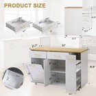 52  Kitchen Island With Storage On 5 Wheels  Movable Island Table For Kitchen