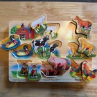 Melissa   Doug Easy Grip Wooden Peg Sound Puzzle    farm Peg  268    8 Pieces