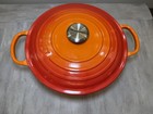 Le Creuset Cast Iron  Round Signature Dutch Oven  7 25 Qt   Flame Read 