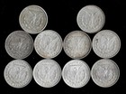 Ten  10  Morgan Silver Dollars  1921-p d s  90  Silver Lot H45-1