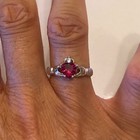 Sterling Silver Cz Claddagh Ring  July Birthstone Ring  Irish Ring  Crown Rings