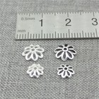 30pcs Of 925 Sterling Silver Floral Blossom Flower Bead Cap For Bracelet 6mm 8mm
