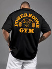 Powerhouse Gym Mens T-shirt Bodybuilding Muscle Fitness Crew Neck Workout Top Te