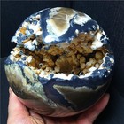 Rare 1552 7g Natural Polished Colorful Agate Ball Geode Healing Madagascar A4771
