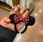 Disney Authentic 2024 Minnie Mouse Ear Headband Mini Keychain Disneyland