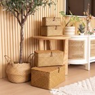 New-4 Pack  Wicker Baskets With Lids  Nautral Seagrass Storage Baskets  Woven Re