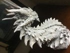 Handcrafted  Dragon Sculpture Clay Figurine Unfinished   10 Inches   Fragile