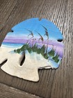 Vintage Hand Painted Sand Dollar Ocean   Beach Scene  Nautical Decor  Signed