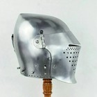 Medieval Visor Close Knight Helmet   18g Steel Viking Armor Larp Cosplay Helmet