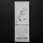 National City Bank Travelers Checks Air Sea Travel Safety 1952 Vtg Print Ad